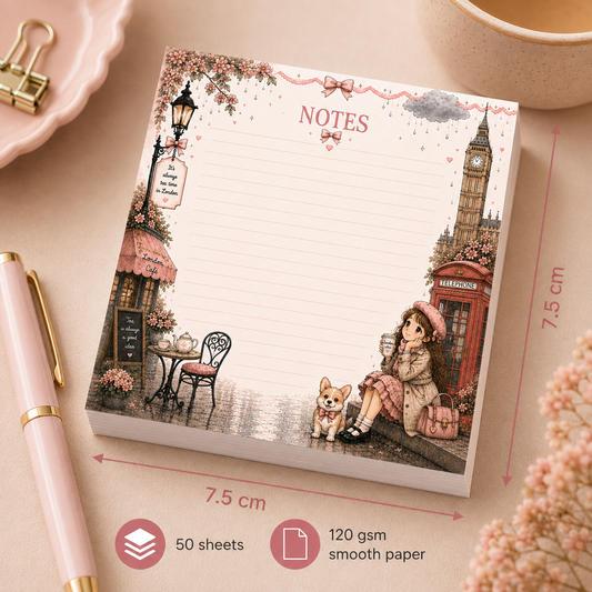 Mini Notepad 7,5 × 7,5 cm – "London Daydreams"