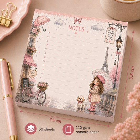 Mini Notepad 7,5 × 7,5 cm – "Paris Daydreams"