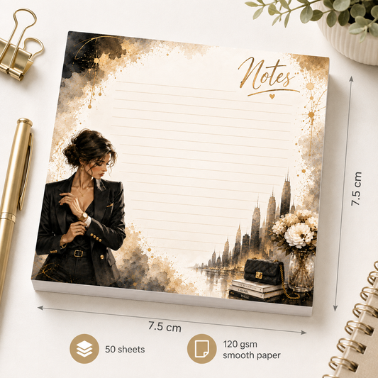 Mini Notepad 7,5 × 7,5 cm – "Grace & Ambition"