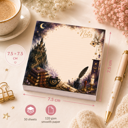 Mini Notepad 7,5 × 7,5 cm – "Enchanted Academy"