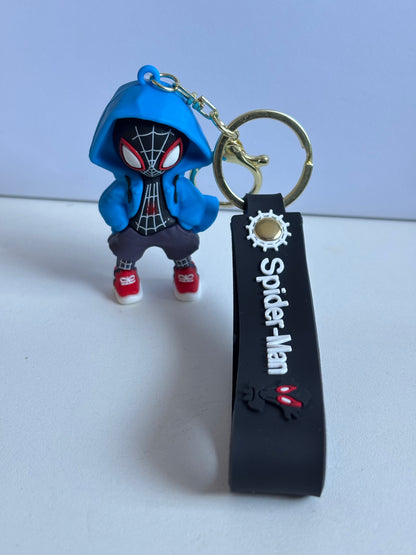 Spider-Man Keychain - Spider-/ Hooded Mask Replica with Iconic Logo &amp; Web Pattern