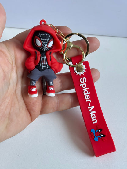 Spider-Man Keychain - Spider-/ Hooded Mask Replica with Iconic Logo &amp; Web Pattern