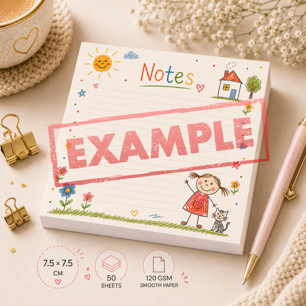 Premium Handmade Custom (7.5 × 7.5 cm) Notepad – Design Your Own